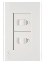 Jack punto de red doble Maviju rj45 cat6 blanco aqua el080105