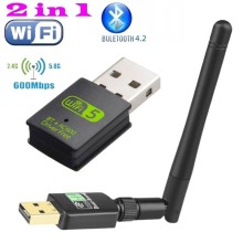 Adaptador USB mini Wifi Dual Banda 600MB y Bluetooth 5.0 