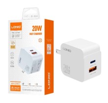 Cargador Ldnio Q1 Carga Rápida 20w 2 Puertos PD Usb-a Y Usb-c blanco+cable tipo C a IPH
