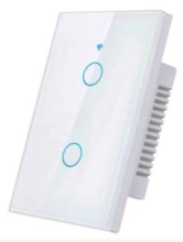 Interruptor inteligente  Tuya DK 2 botones WIFI blanco