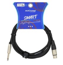 Cable de audio Roxtone 1 Plug 6.3 Mn X 1 XLR Canon 3m