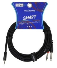 Cable de audio Roxtone Samurai 1 PLUG 3.5 ST X 2 PLUG 6.3 MN 6MT