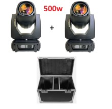 2 Luces Robotica Beam Spot Gobo 500w Dmx Ip33 Pantalla Rgbw + Case Event Go