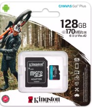 Memoria Micro SD Kingston 128GB Clase 10 CANVAS 170MB/S 4K