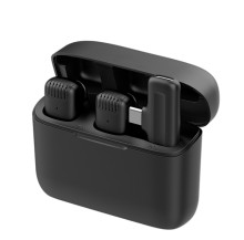 Micrófono inalámbrico doble con entrada tipo c recargable con estuche