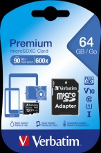 MEMORIA MICRO SD VERBATIN 64GB CLASS 10 PREMIUM