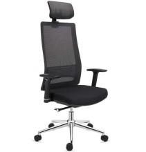 Silla ejecutiva alta con apoya cabeza negra